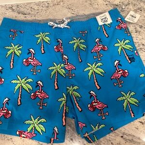 - Flamingo swim trunks shorts party pants